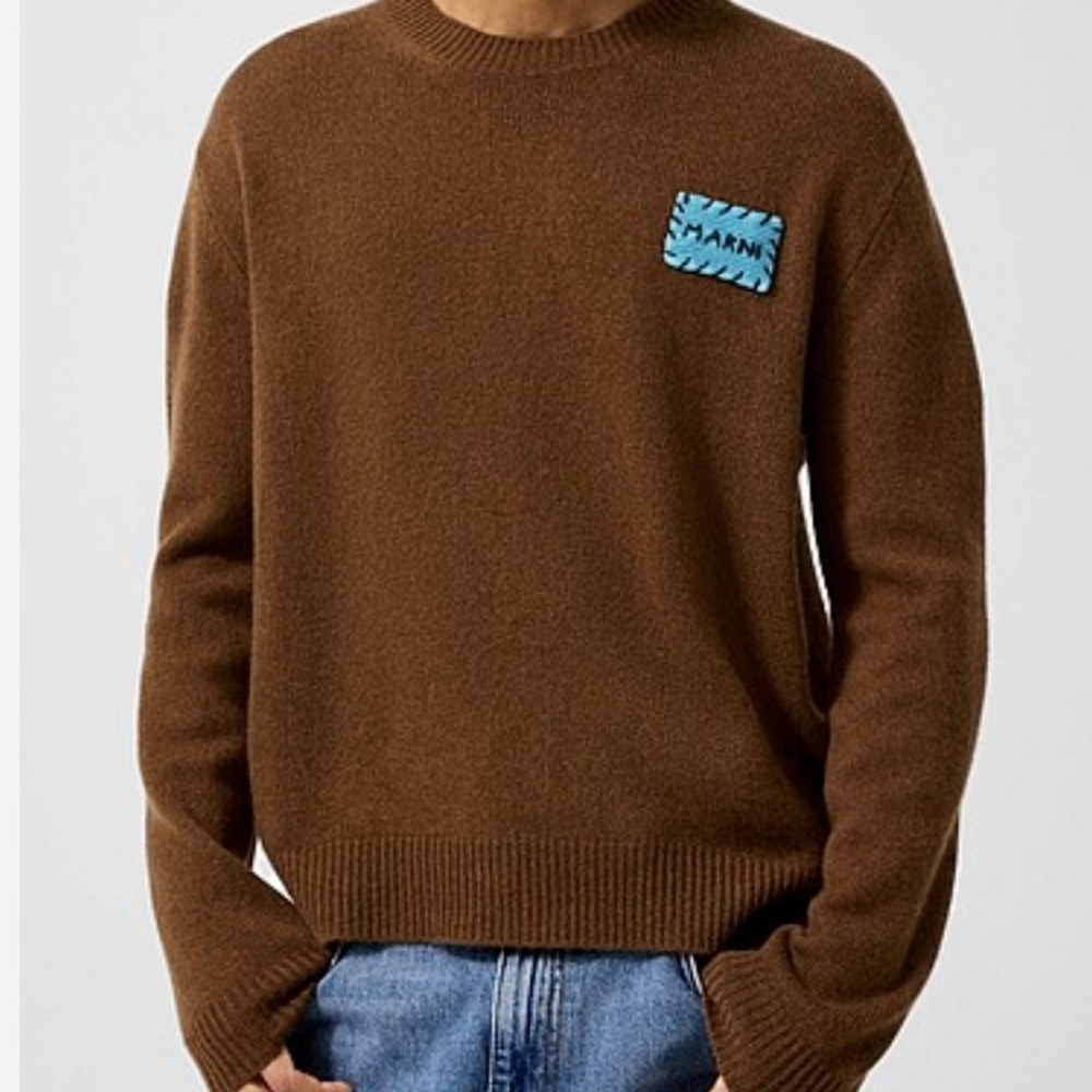 MARNI Embroidered Patch Logo Cashmere Sweater - UNISEX